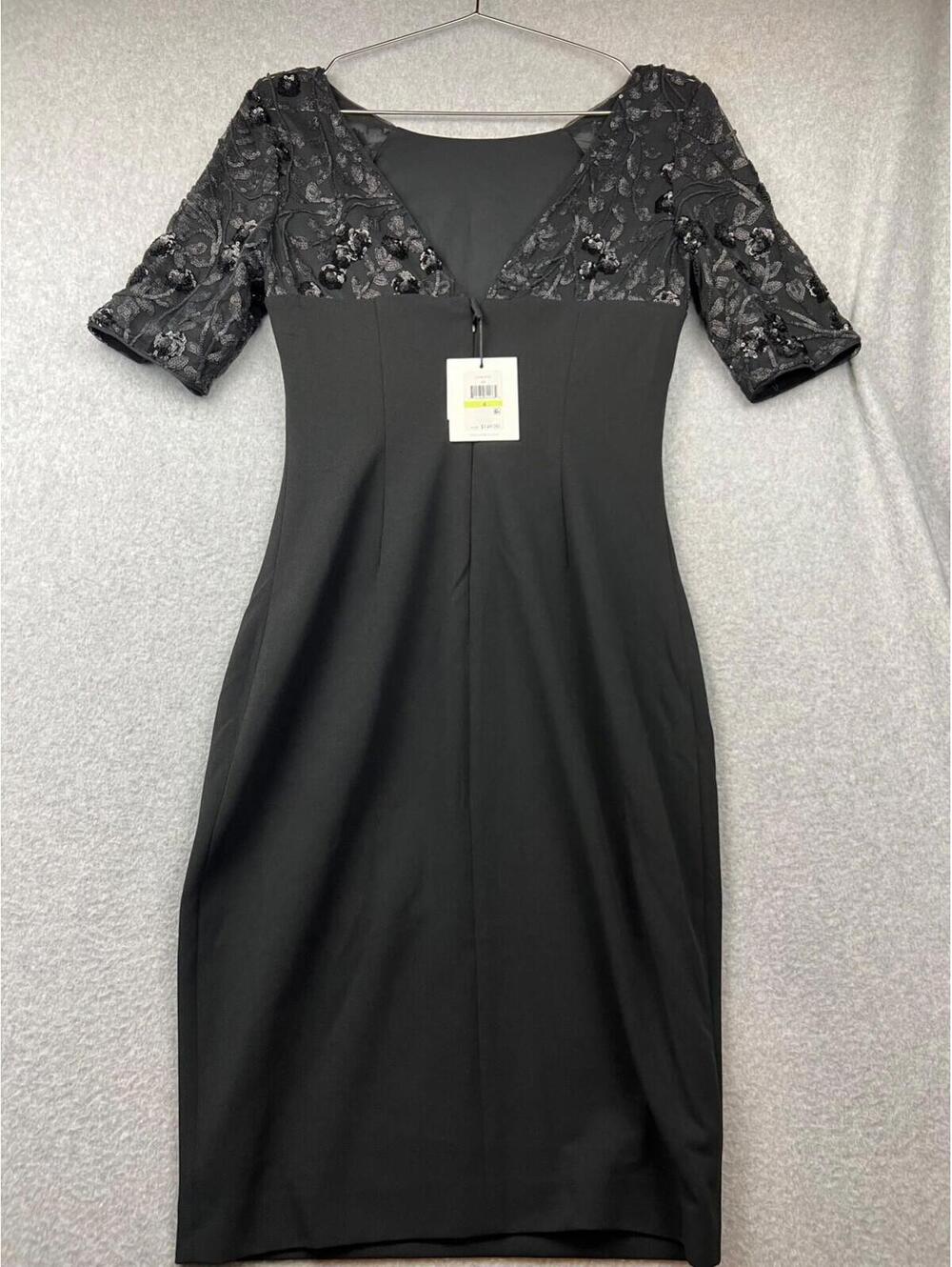 Calvin Klein Women's Sequin Sheath Dress Size 4 Wedding Formal Sophisticated NWT - Picture 5 of 14